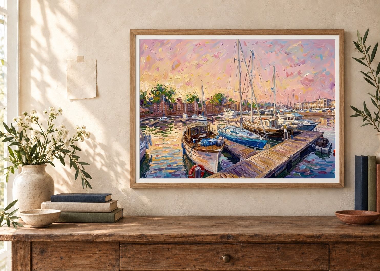Boats and water at Sovereign Harbour in a detailed coastal view
