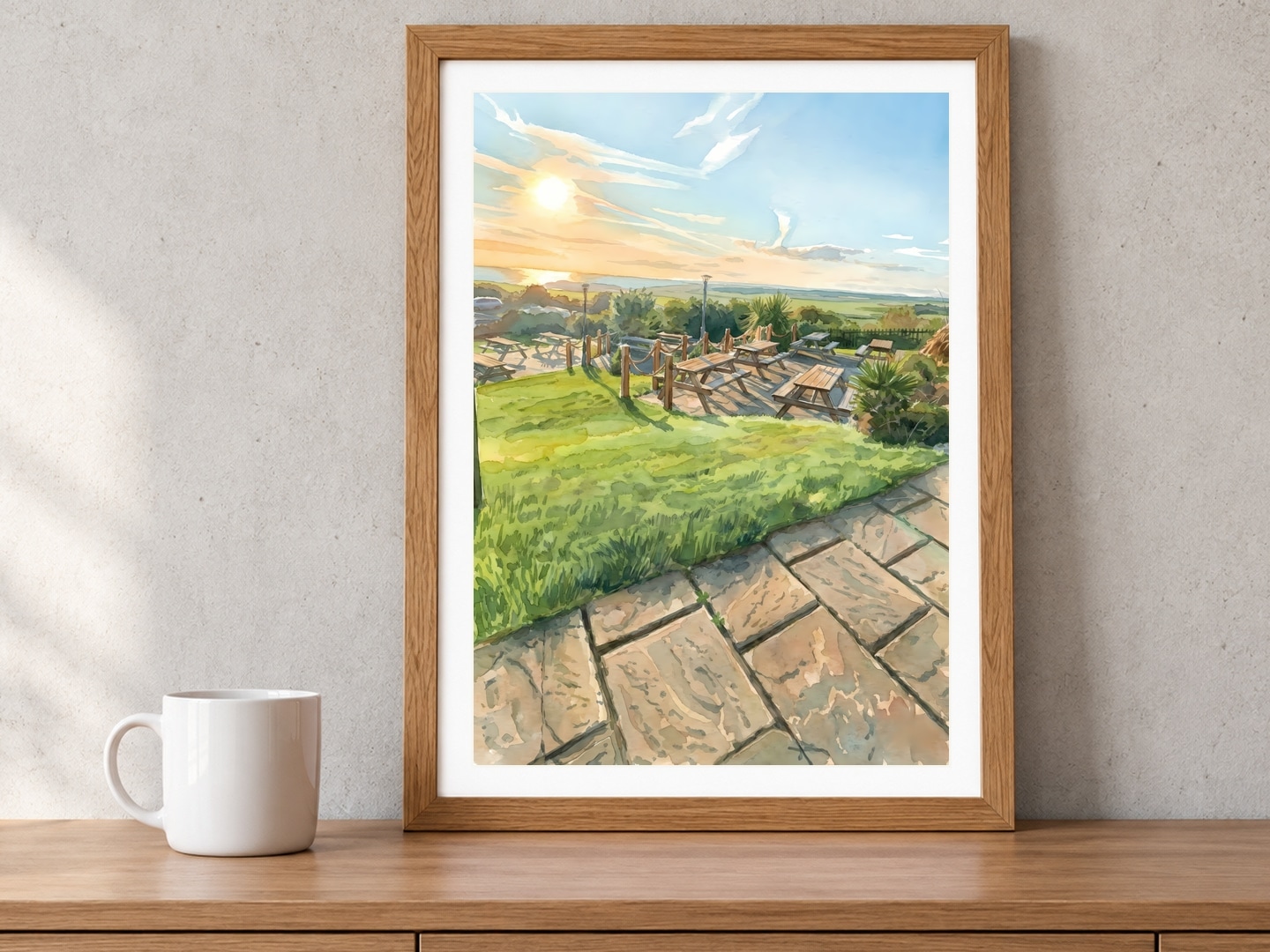 Beachy Head, Medium, 21 × 29.7 cm · 8.27 × 11.69 in, Light Concrete setting