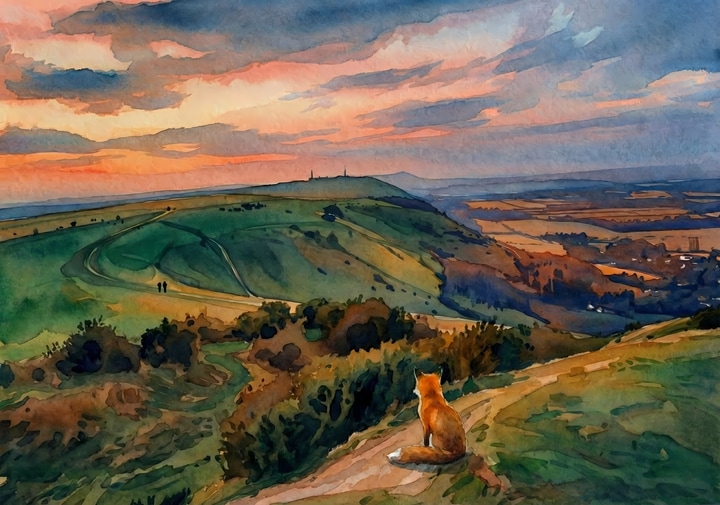 The rolling hills and valley of Devils Dyke in Sussex