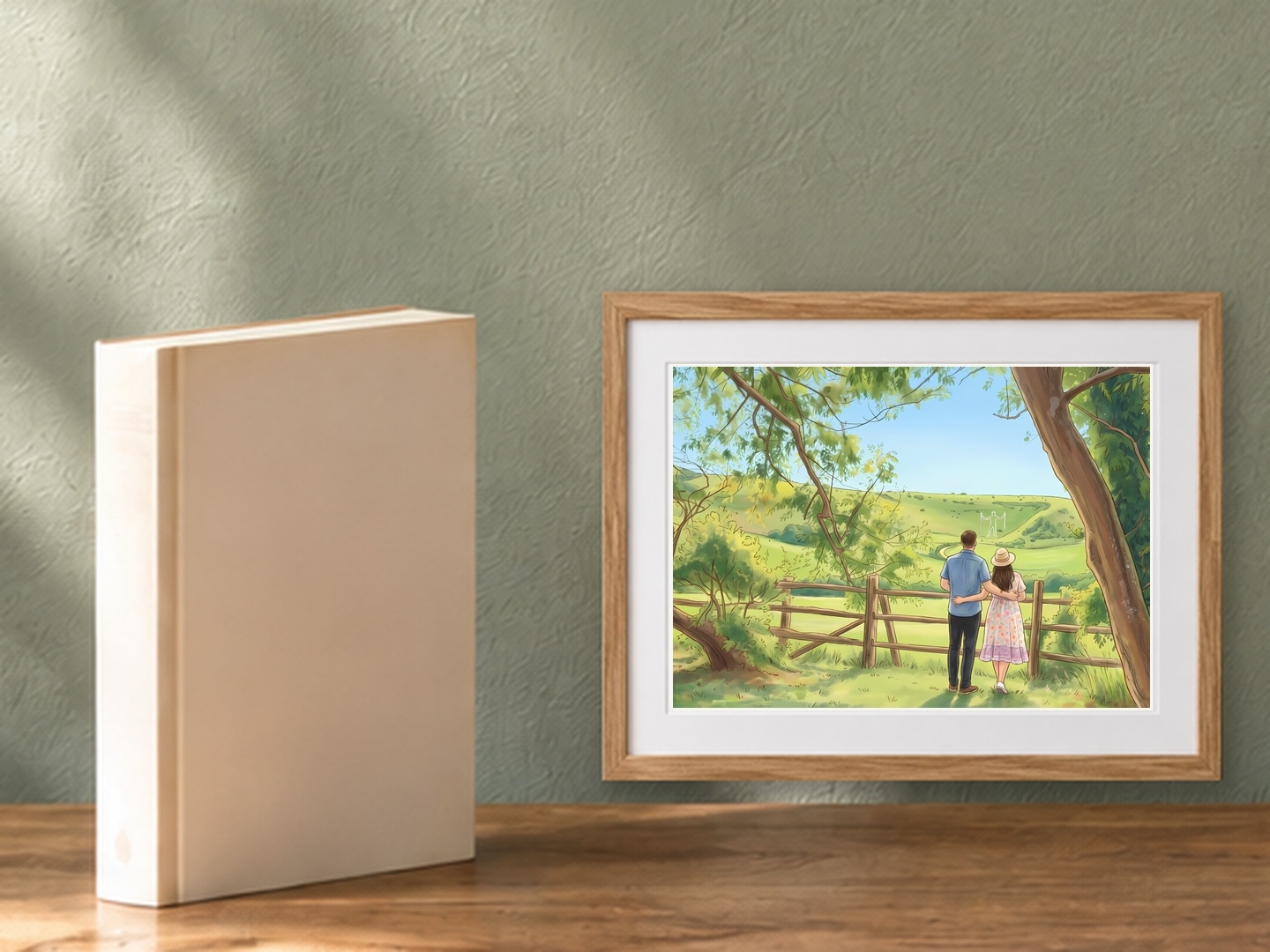 Long Man, Small, 17.8 × 12.7 cm · 7 × 5 in, Sage Reading setting