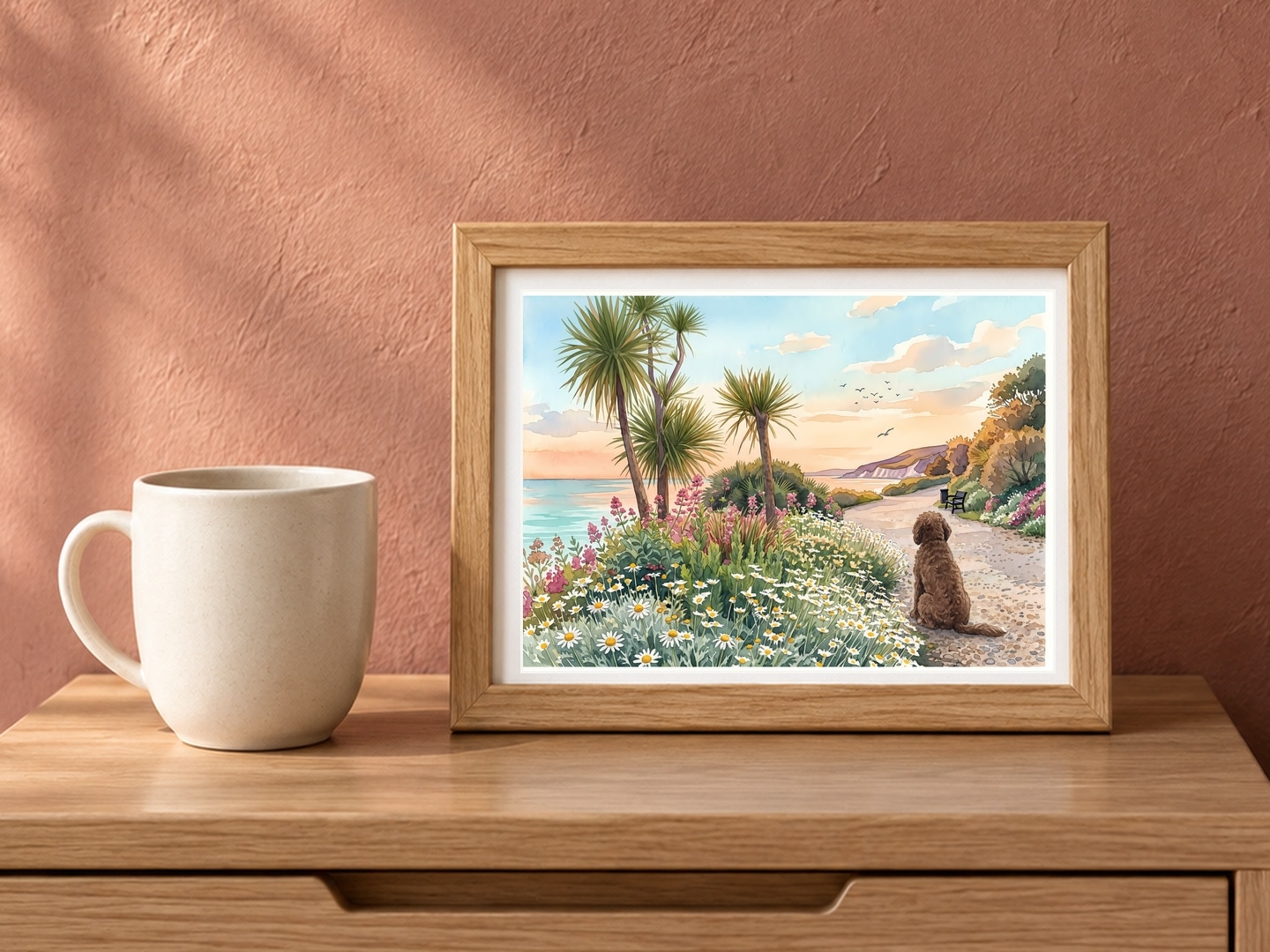 Seven Sisters from the Gardens, Small, 17.8 × 12.7 cm · 7 × 5 in, Rose Bedroom setting