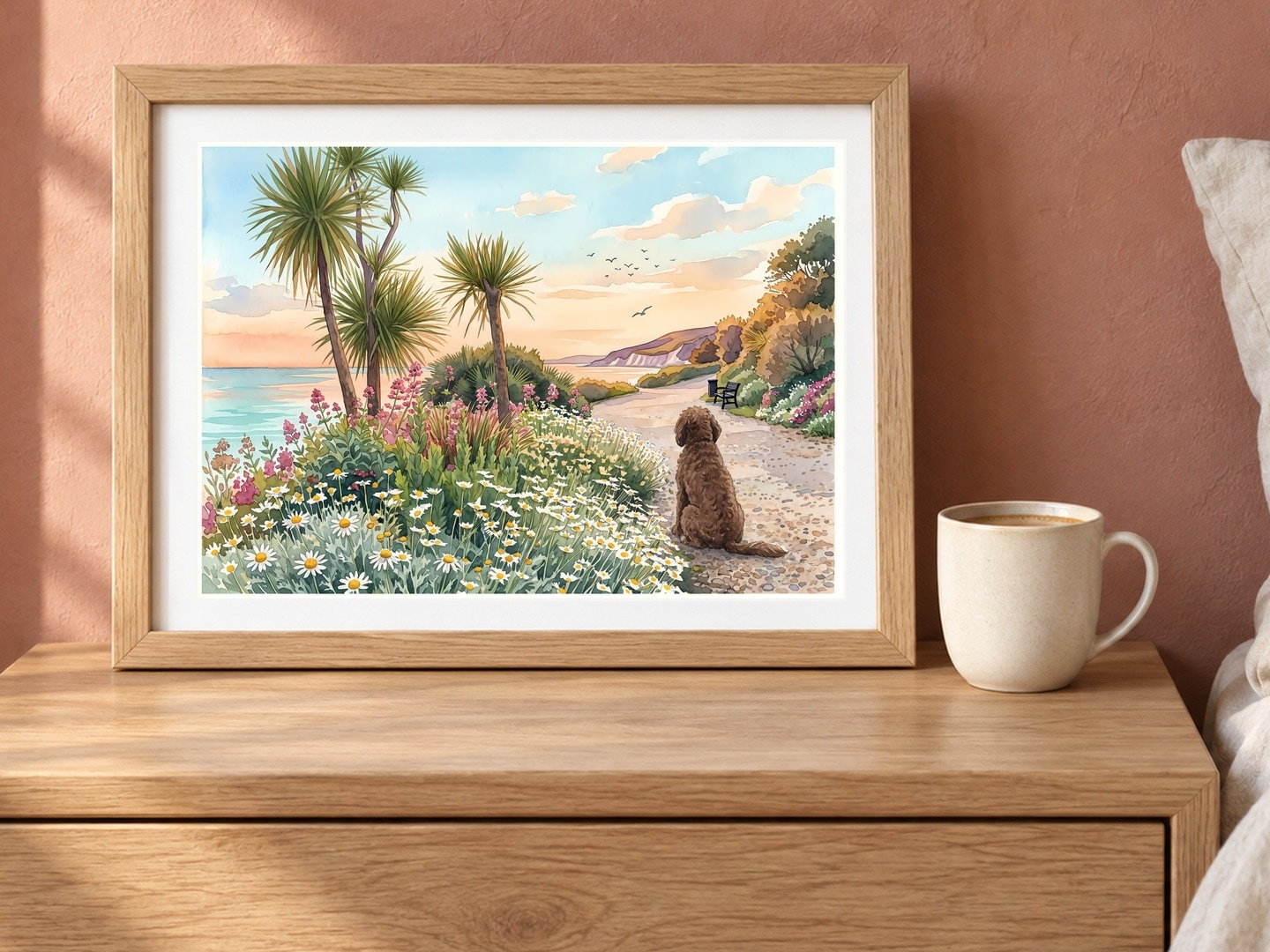 Seven Sisters from the Gardens, Medium, 21 × 29.7 cm · 8.27 × 11.69 in, Rose Bedroom setting